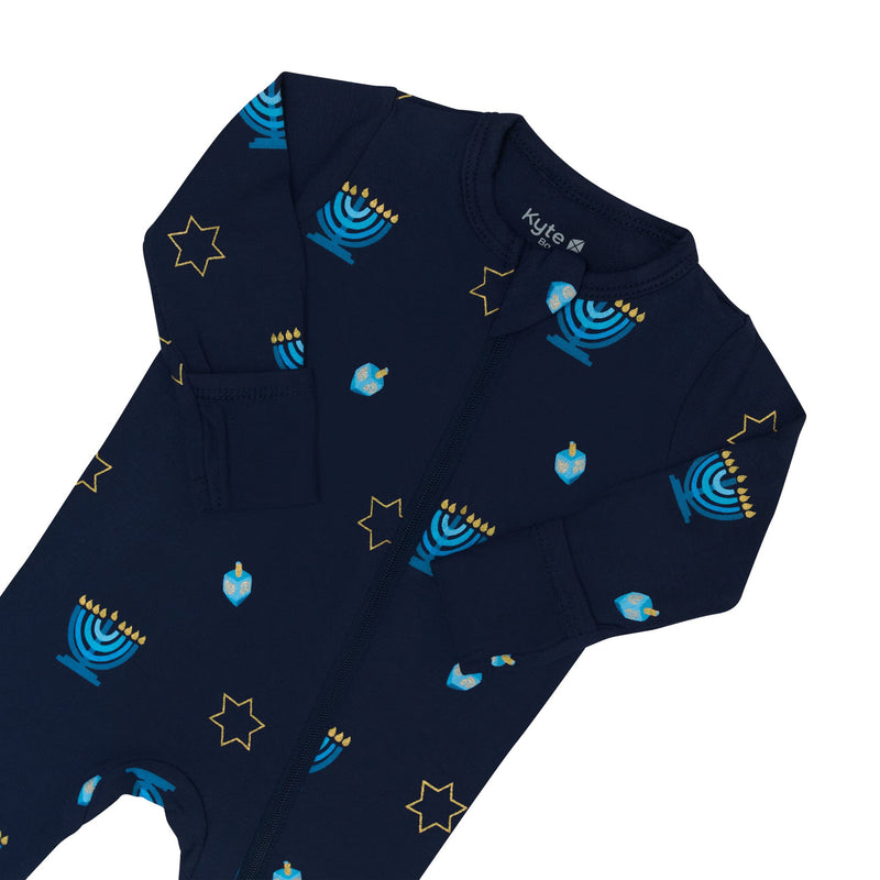 Printed Footie with Zipper - Hanukkah by Kyte Baby FINAL SALE