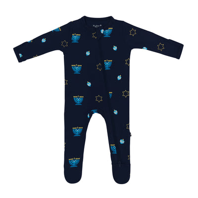 Printed Footie with Zipper - Hanukkah by Kyte Baby FINAL SALE