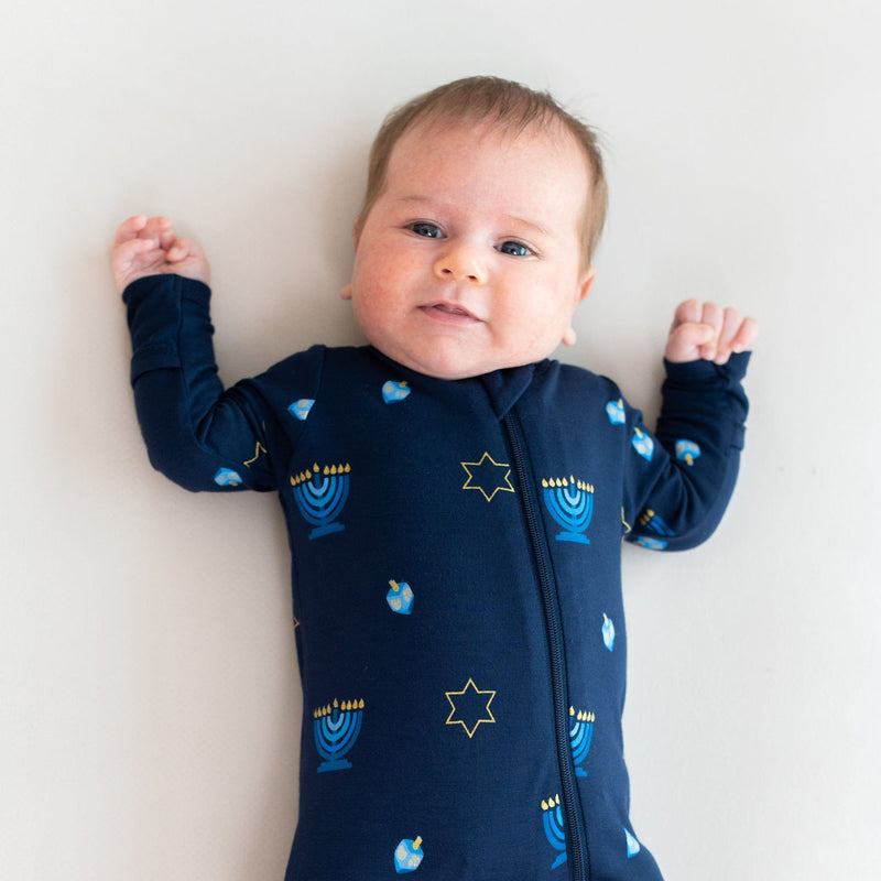 Printed Footie with Zipper - Hanukkah by Kyte Baby FINAL SALE