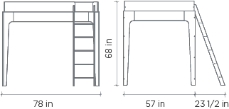 Perch Full Size Loft Bed - Birch by Oeuf