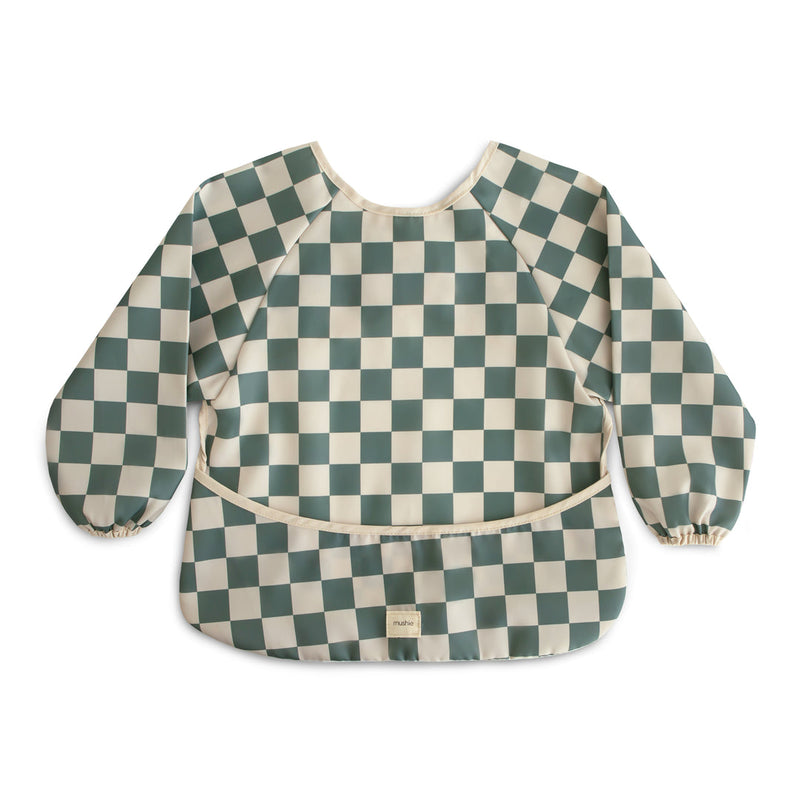 Long Sleeve Bib - Olive Check by Mushie