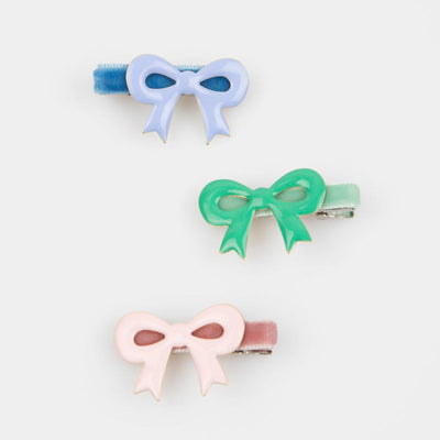 Enamel Bow Hairclips by Meri Meri