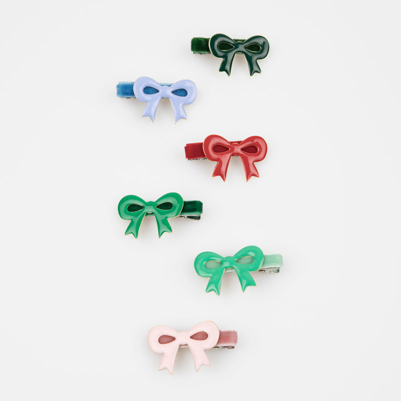 Enamel Bow Hairclips by Meri Meri