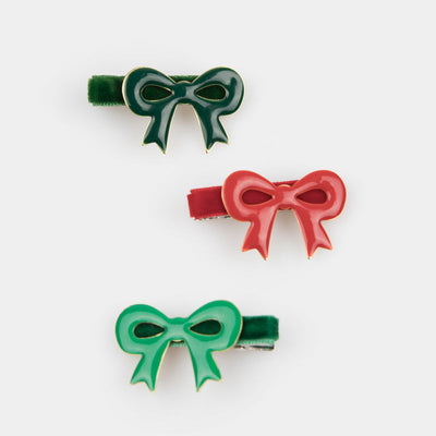 Enamel Bow Hairclips by Meri Meri