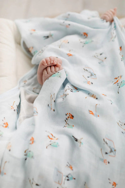 Luxe Muslin Swaddle - Ice Hockey by Loulou Lollipop