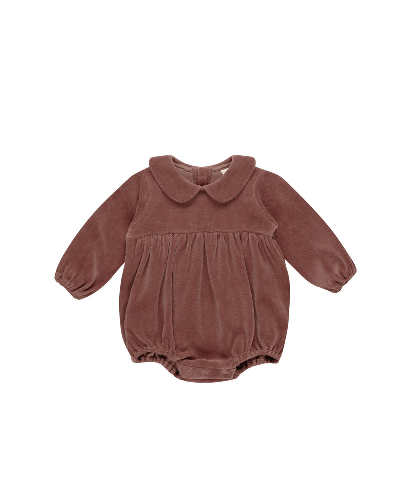 Peter Pan Romper - Cranberry by Quincy Mae