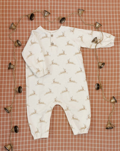 Henley Jumpsuit Reindeer - Ivory by Rylee + Cru