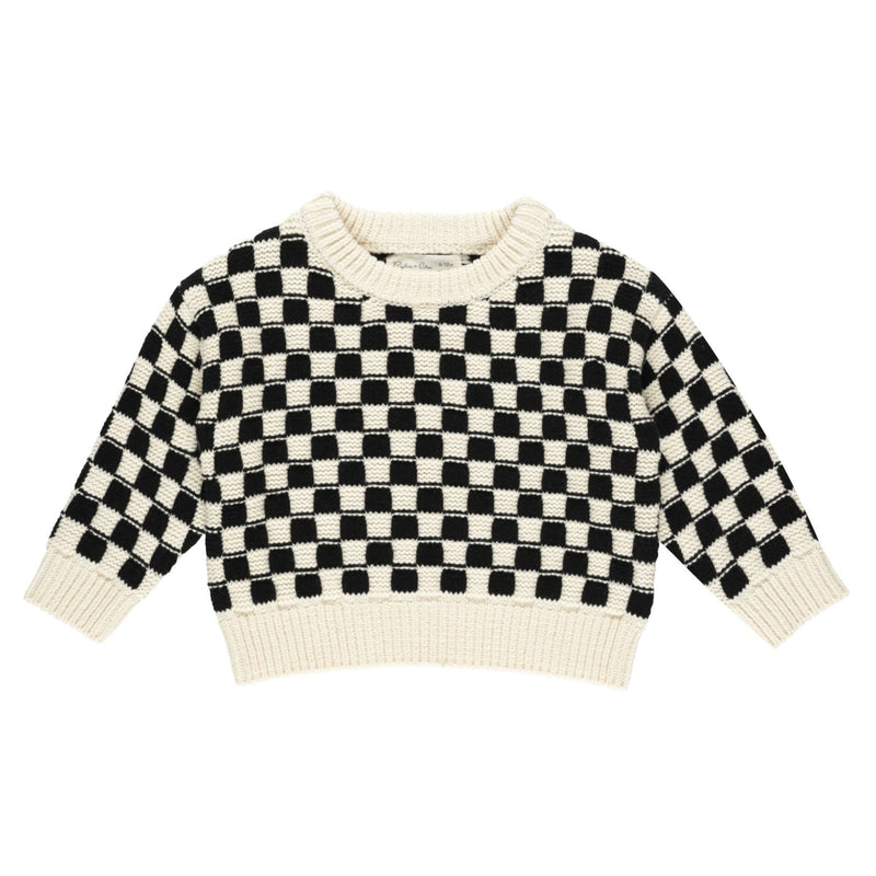 Aspen Sweater Check - Natural by Rylee + Cru