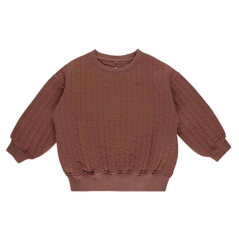 Quilted Sweatshirt - Brick by Rylee + Cru