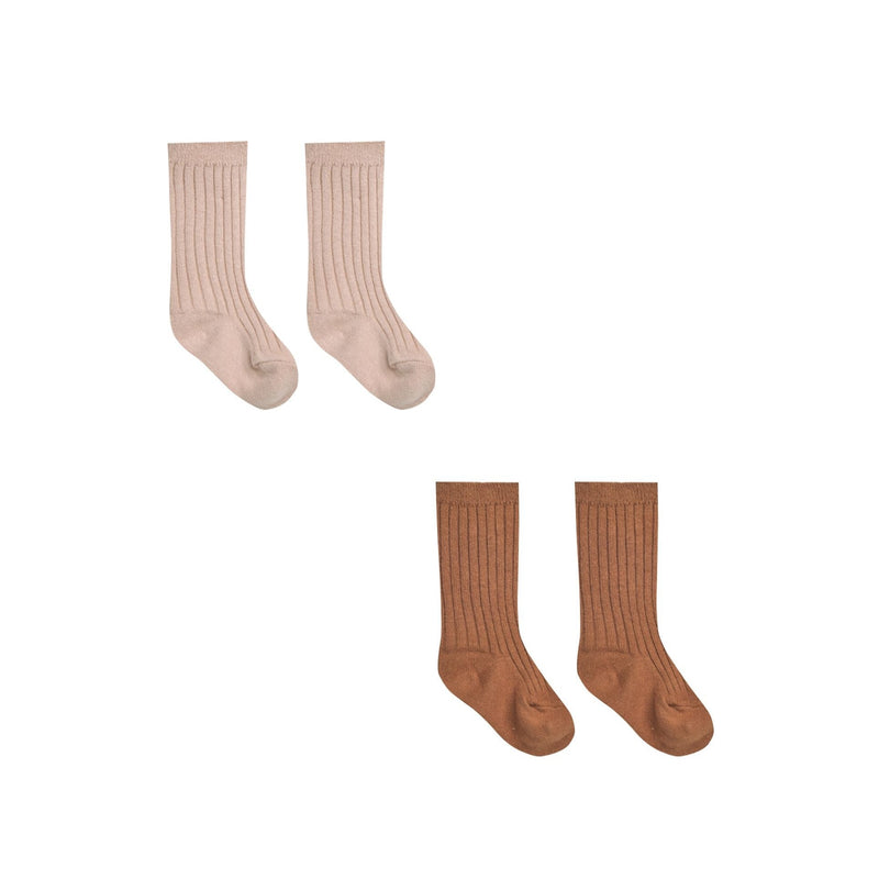 Socks Set of 2 - Blush, Clay by Quincy Mae - FINAL SALE