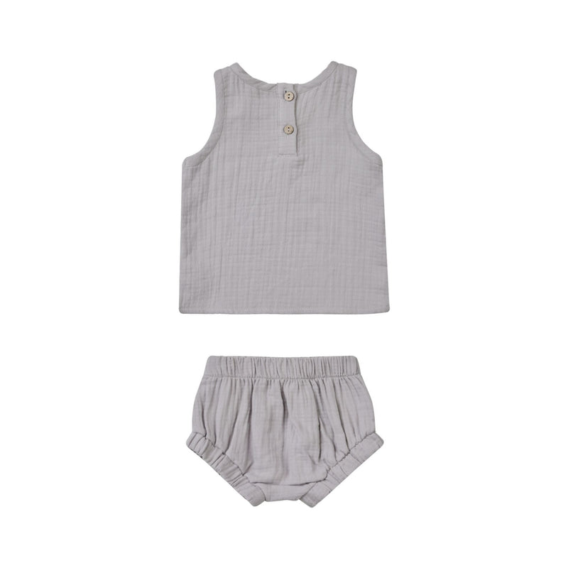 Woven Tank + Short Set - Periwinkle by Quincy Mae FINAL SALE