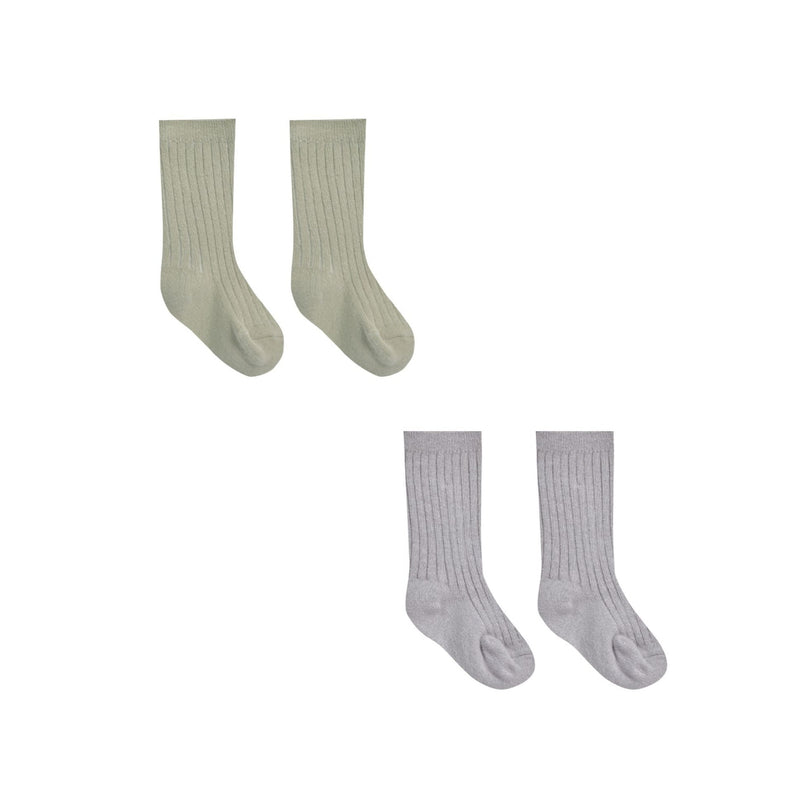 Socks Set of 2 - Sage, Periwinkle by Quincy Mae - FINAL SALE