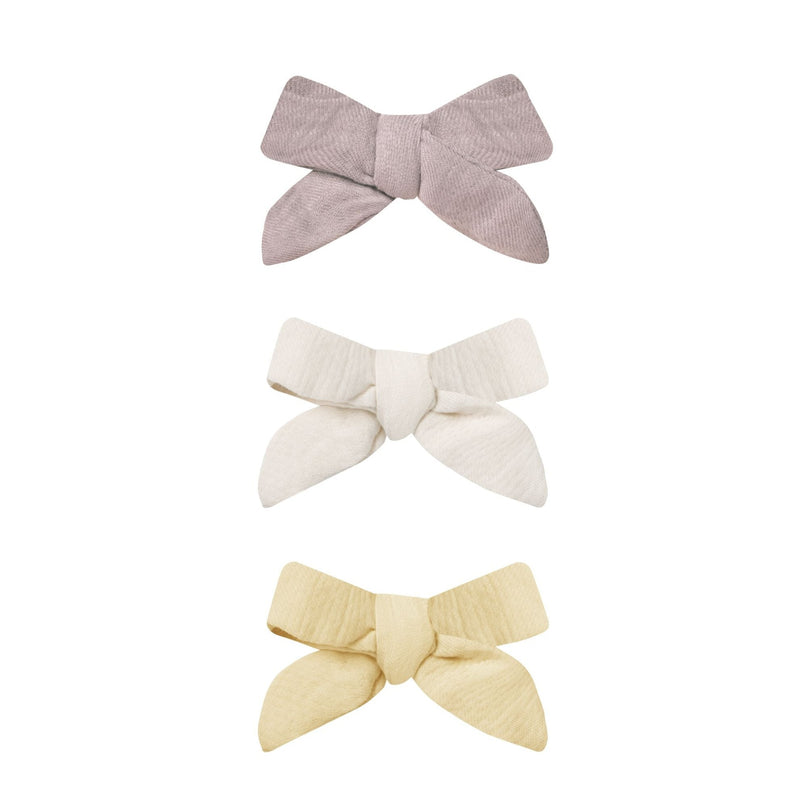 Bow with Clip, Set of 3 - Lavendar, Natural, Lemon by Quincy Mae - FINAL SALE