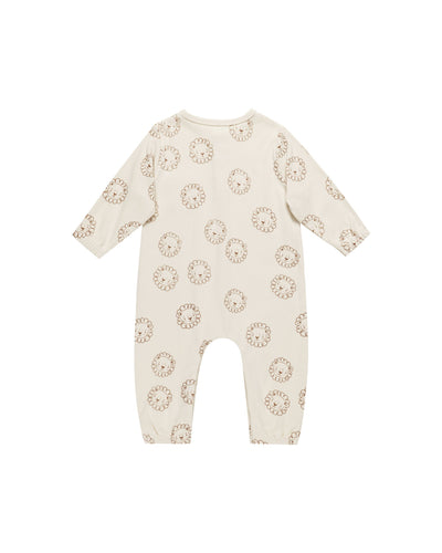 Long Sleeve Pocket Jumpsuit Lions - Natural by Quincy Mae