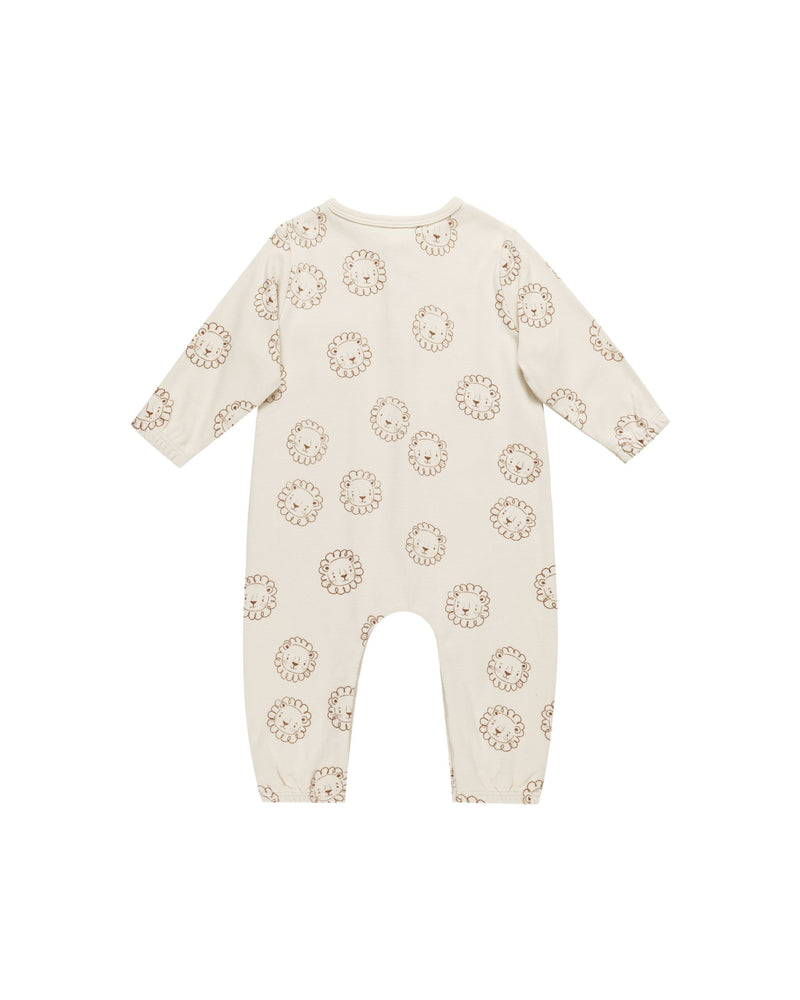 Long Sleeve Pocket Jumpsuit Lions - Natural by Quincy Mae