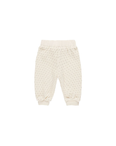 Velour Relaxed Sweatpant Polka Dot - Natural by Quincy Mae