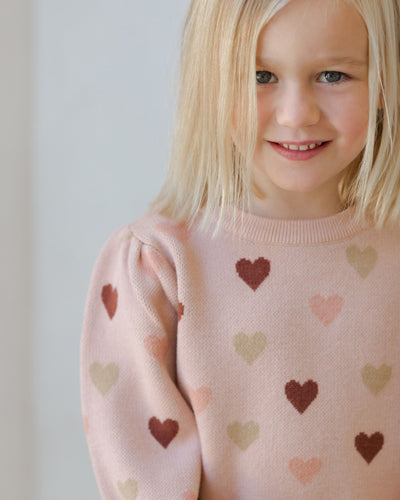 Jaquard Knit Set Hearts - Blush by Rylee + Cru