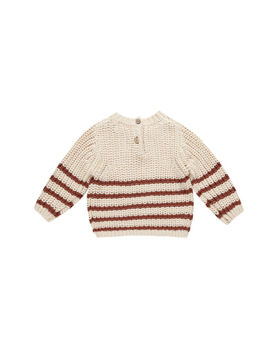 Rex Sweater Fog Stripe - Natural by Quincy Mae