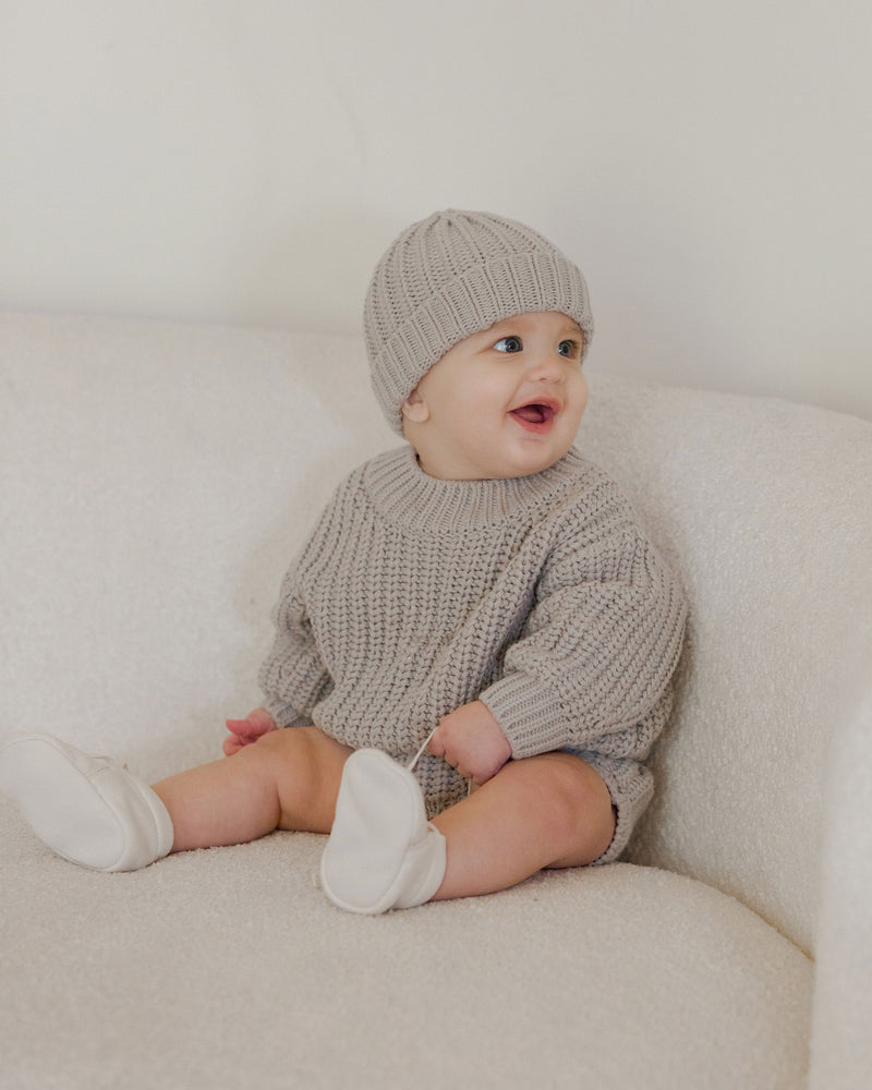 Chunky Knit Beanie - Fog by Quincy Mae