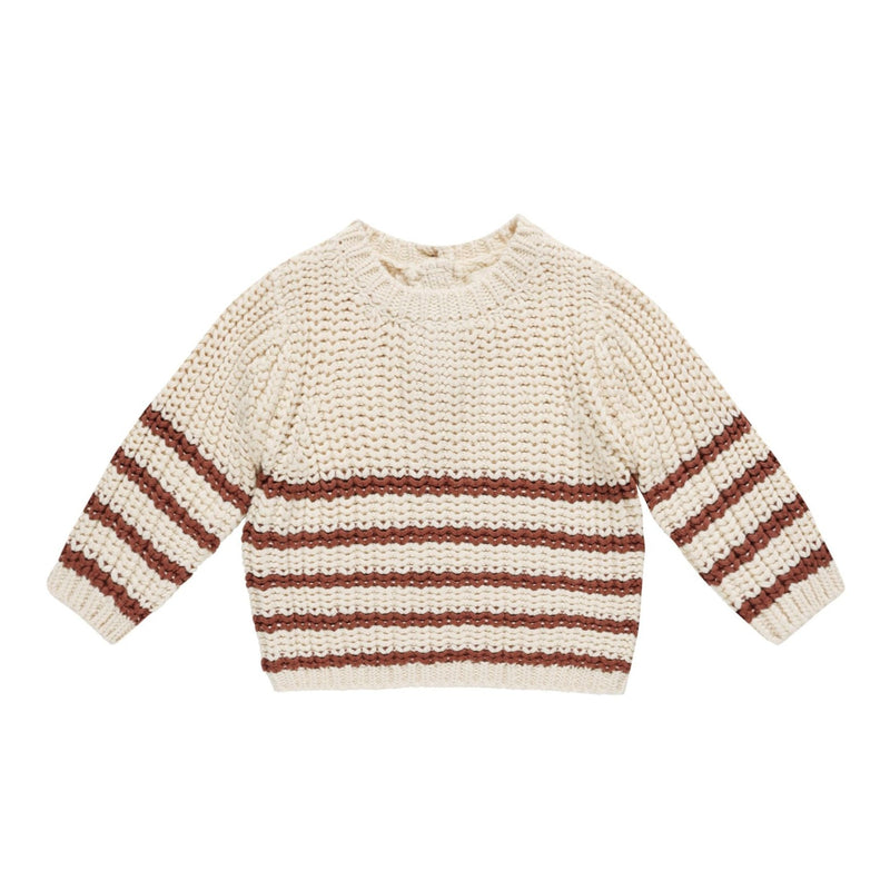 Rex Sweater Fog Stripe - Natural by Quincy Mae