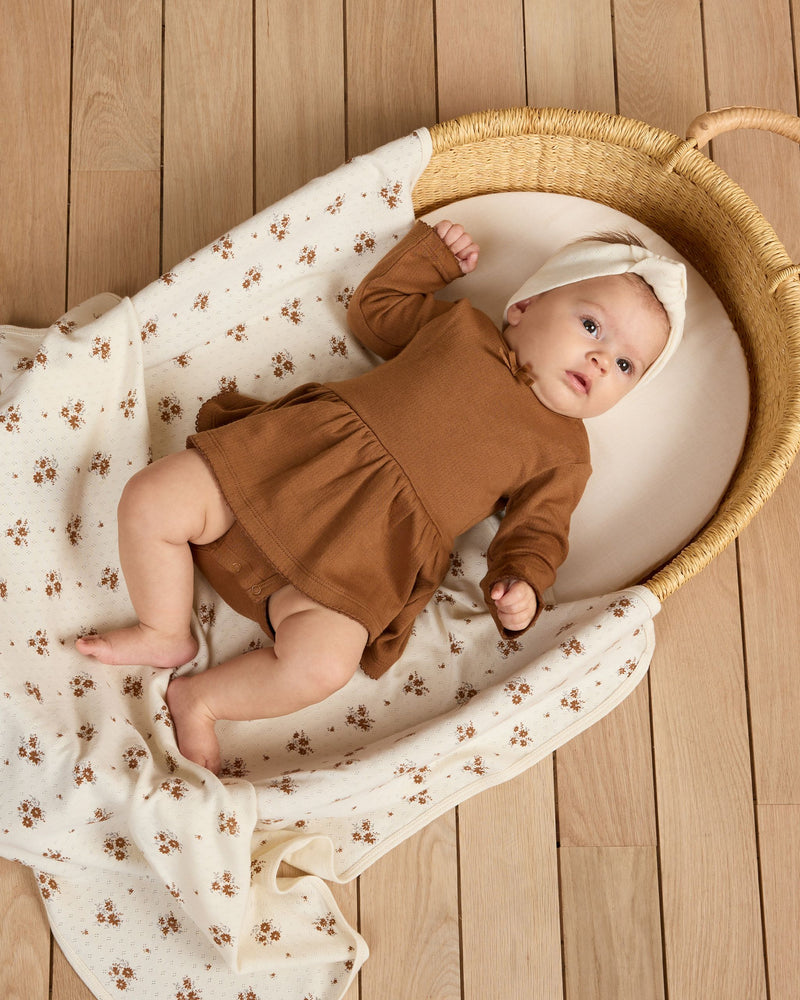 Pointelle Baby Blanket - Autumn Flora by Quincy Mae