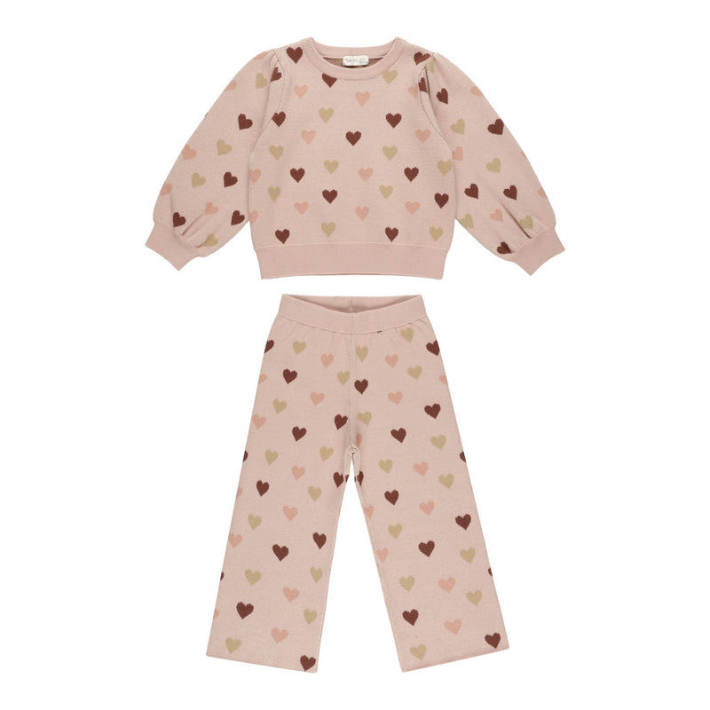 Jaquard Knit Set Hearts - Blush by Rylee + Cru