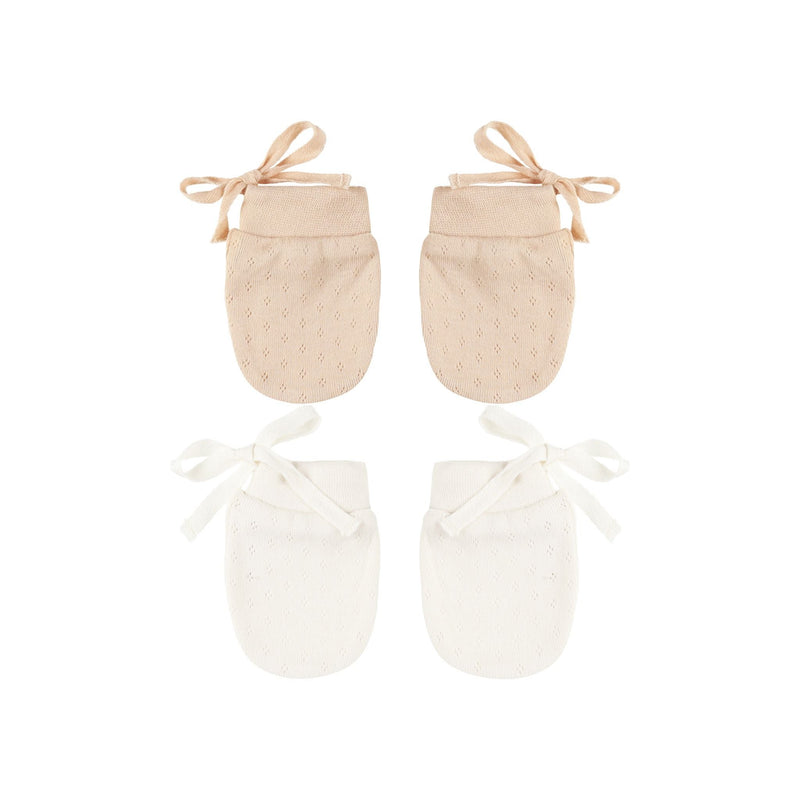 No Scratch Mittens, Set Of 2 - Ivory, Shell by Quincy Mae