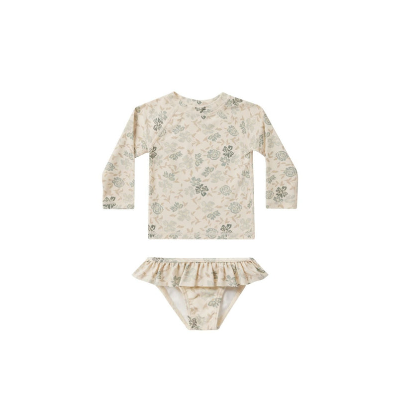 Rash Guard Girls Set - Blue Floral by Rylee + Cru FINAL SALE