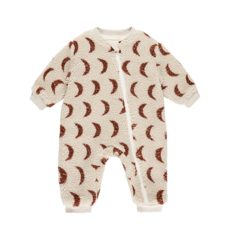 Shearling Baby Jumpsuit Moons - Stone by Rylee + Cru