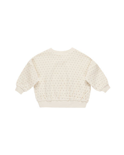 Velour Relaxed Sweatshirt Polka Dot - Natural by Quincy Mae