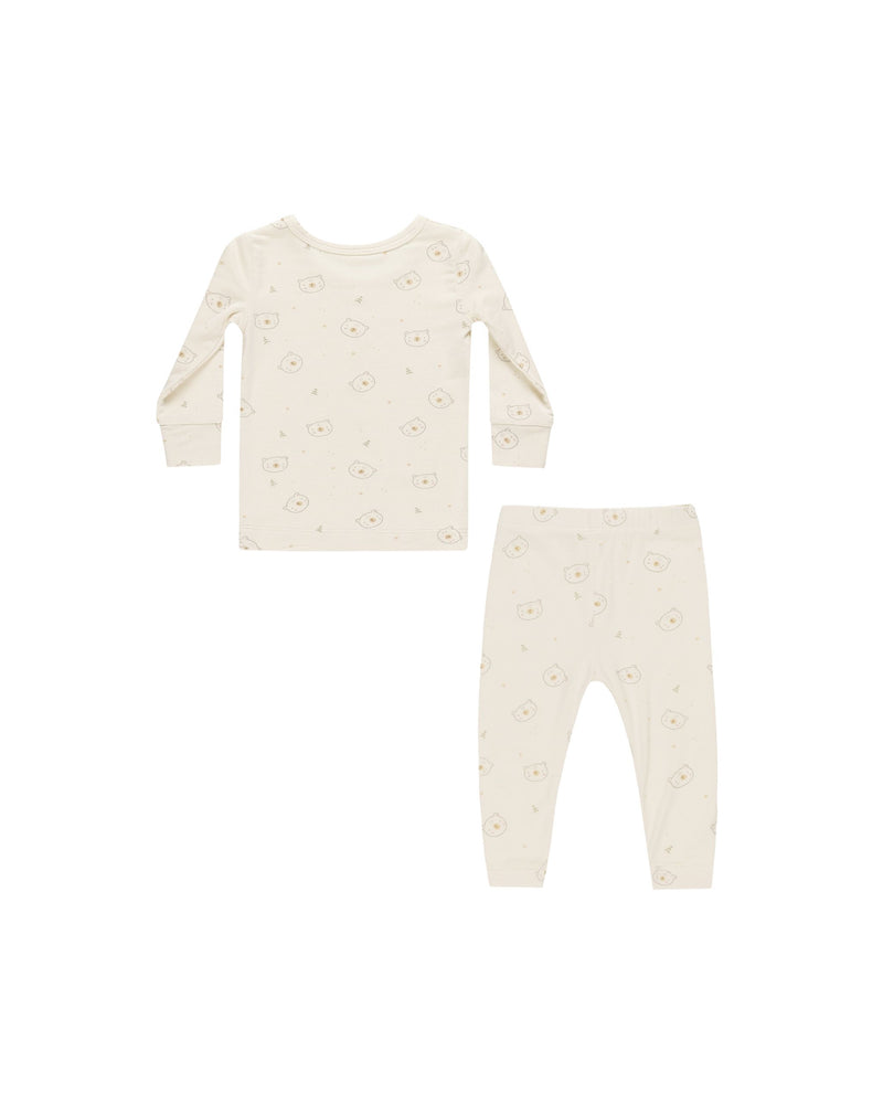 Bamboo Pajama Set Bears - Natural  by Quincy Mae