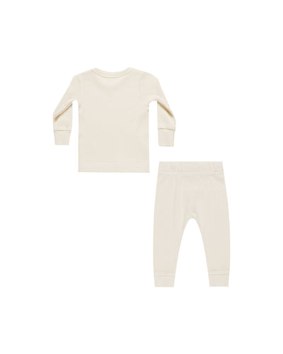 Waffle Top + Pant Set - Natural by Quincy Mae