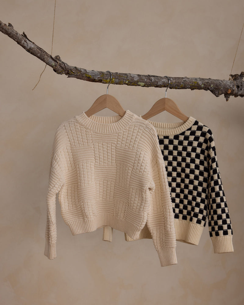 Aspen Sweater Check - Natural by Rylee + Cru