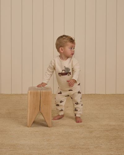 Long Sleeve Tee + Pant Set Trucks - Natural by Rylee + Cru