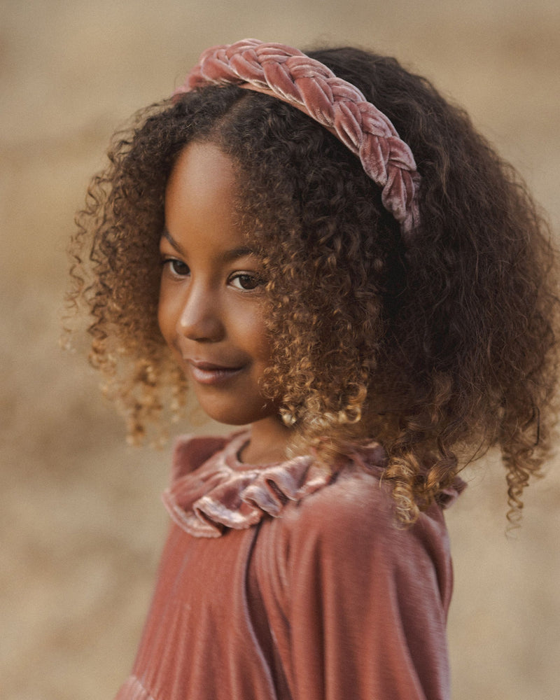 Velvet Braided Headband - Poppy by Noralee