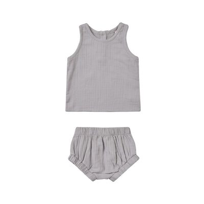 Woven Tank + Short Set - Periwinkle by Quincy Mae FINAL SALE