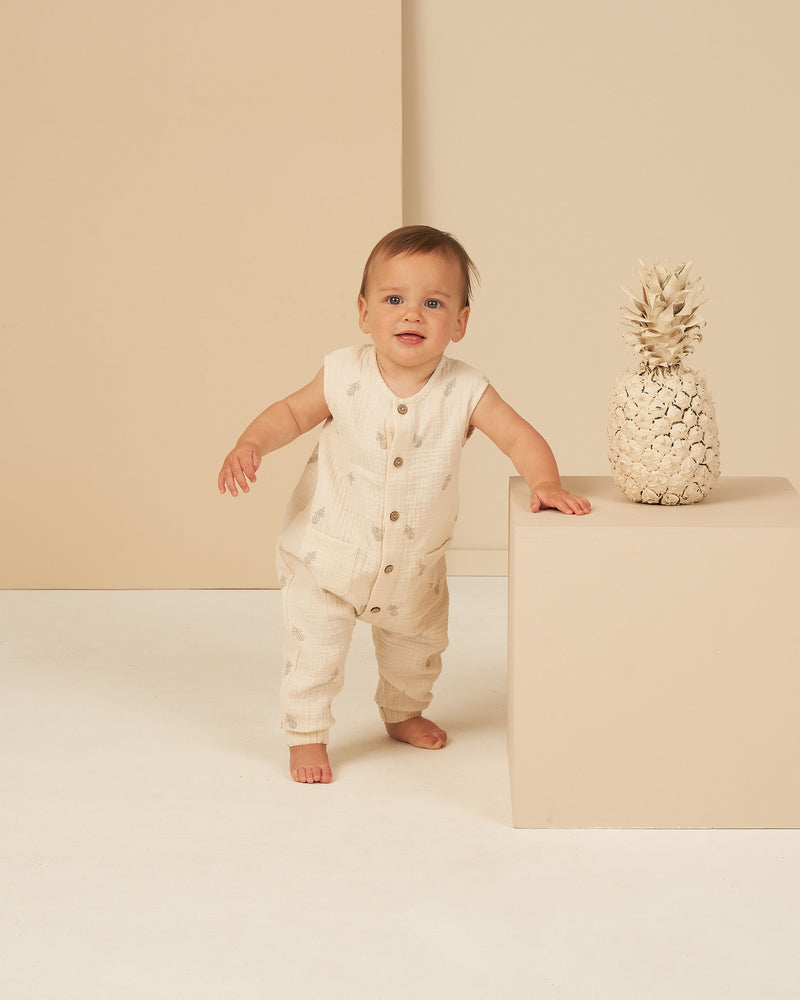 Woven Jumpsuit - Natural Pineapple by Rylee + Cru FINAL SALE