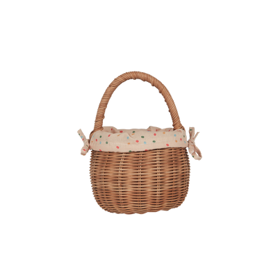 Rattan Berry Bunny Basket - Natural Rattan / Gumdrop by Olli Ella