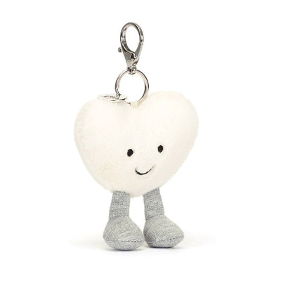 Amuseable Cream Heart Bag Charm by Jellycat