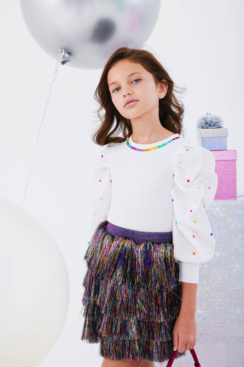 Shimmer Tinsel Party Skirt by Lola + The Boys