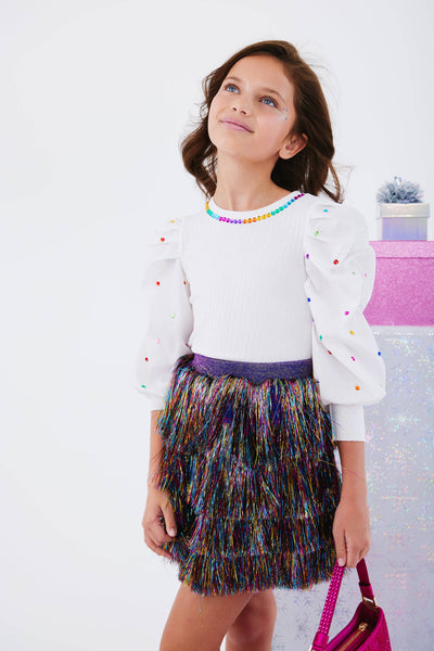 Shimmer Tinsel Party Skirt by Lola + The Boys