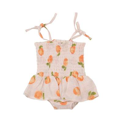 Muslin Smocked Bubble with Skirt - Peaches by Angel Dear - FINAL SALE