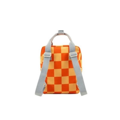 Small Farmhouse Checkerboard Backpack - Pear Jam + Ladybird Red by Sticky Lemon