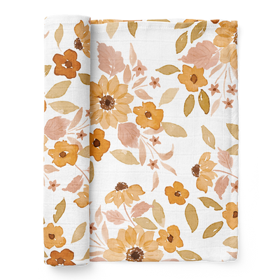 Sunflower Muslin Swaddle by Mini Wander