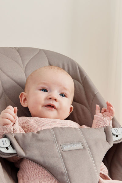 Bouncer Bliss - Sand Grey Petal Quilt Cotton by Baby Bjorn