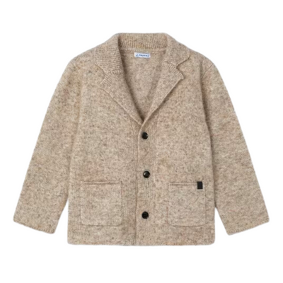 Knit Lapel Collar Cardigan - Almond by Mayoral