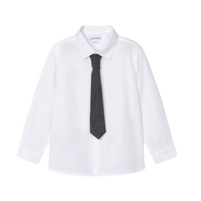 Button Up Shirt with Tie - White by Mayoral