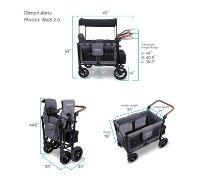 W4 Luxe Stroller Wagon by Wonderfold