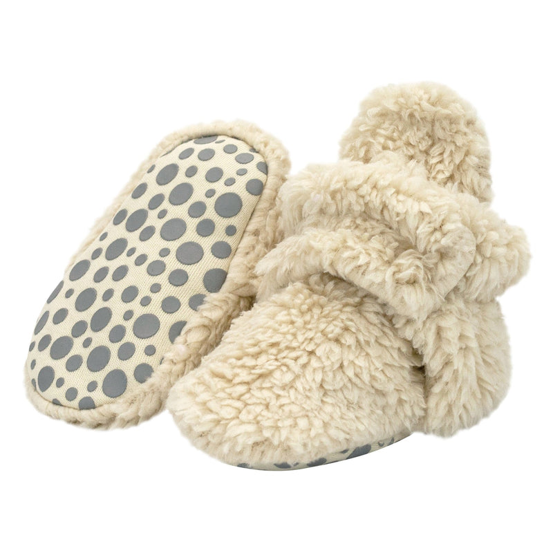 Furry Gripper Baby Bootie - Oat by Zutano