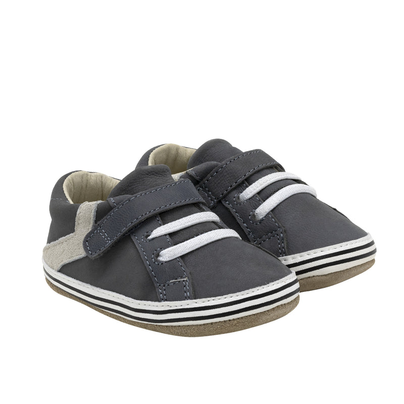 Adam First Kicks - Grey Leather by Robeez Shoes Robeez 6-9m  